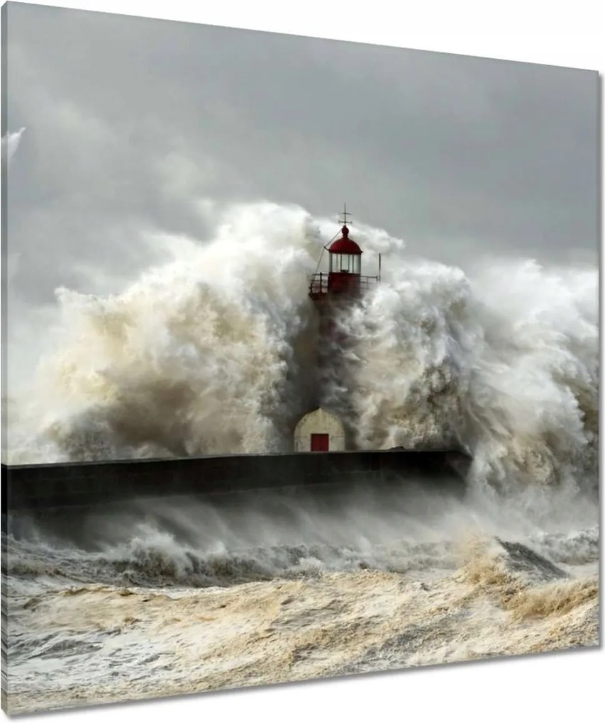 Vászonkép 90x90 Világítótorony Vihar