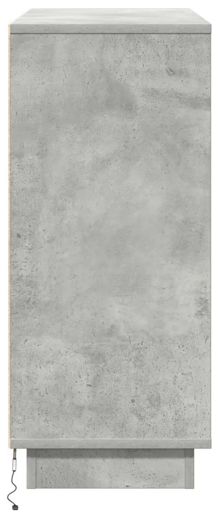 LED-es oldalszekrény Beton Szürke 90x32x75 cm Mérnöki Fa