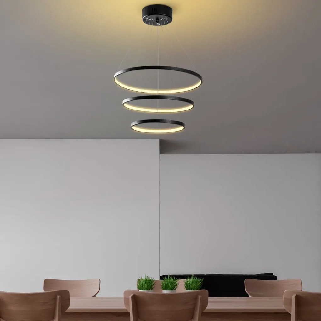 Simit 13697 fekete fém LED függőlámpa, 50 x 50 cm