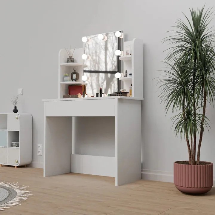 Juskys LED világítású fürdőszoba asztal - fehér