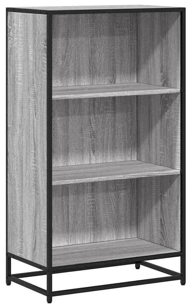 szürke sonoma színű szerelt fa könyvszekrény 60x35x107,5 cm
