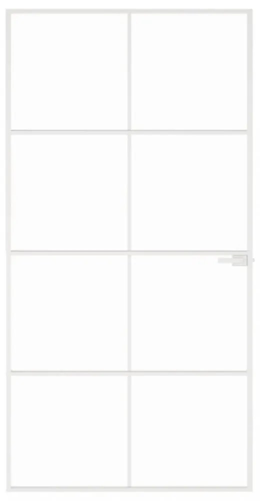 fehér edzett üveg és alumínium vékony beltéri ajtó 102x201,5 cm