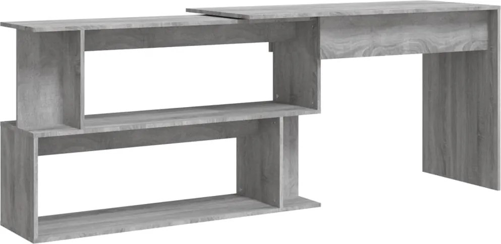 vidaXL szürke sonoma színű szerelt fa sarokasztal 200 x 50 x 76 cm