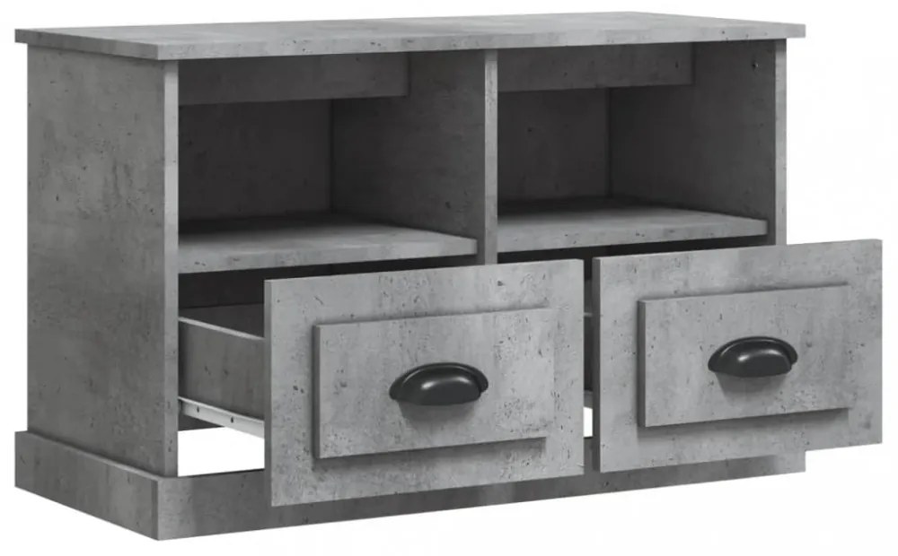 betonszürke szerelt fa TV-szekrény 80 x 35 x 50 cm