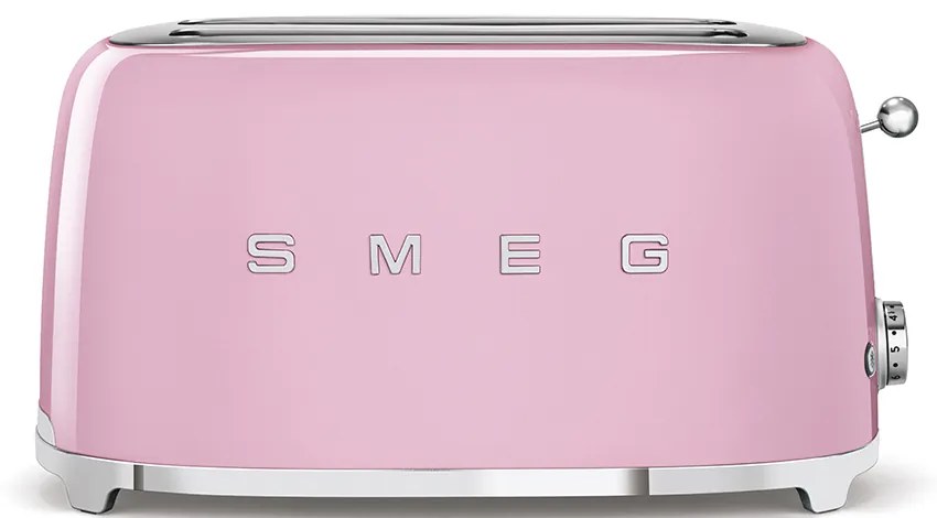 50-es évekbeli, Retro stílusú kenyérpirító, P2x2 rózsaszín 1500W - SMEG