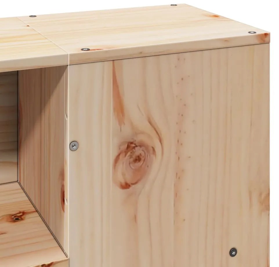 vidaXL tömör fa könyvespolcos ágy matrac nélkül 120 x 190 cm