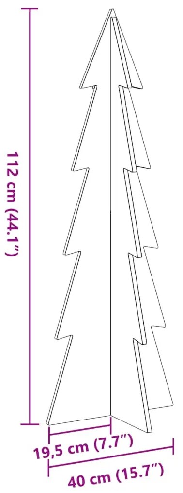 tömör fenyőfa karácsonyfa-dekoráció 112 cm