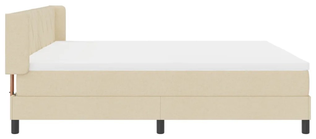 Boxspring Ágy Matrac Kígyóban Krém 200x200 cm Szövet