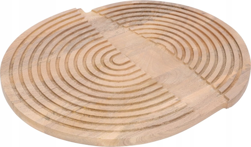 Fa Tálca 41x35cm ovális boho stílusú gyertyatartó állvány