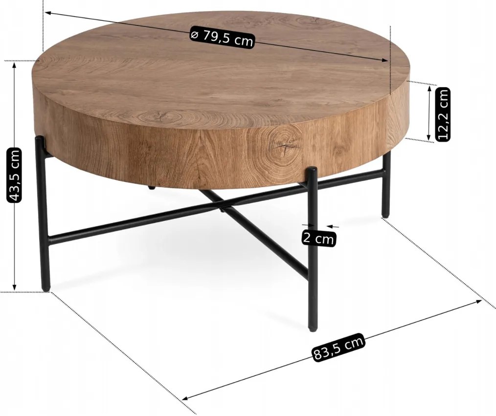 Dohányzóasztal tölgy színben. BELIEF