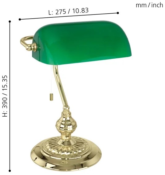 EGLO 90967 - BANKER asztali lámpa 1xE27/60W