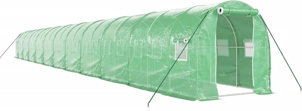 vidaXL zöld acélvázas melegház 44 m² 22 x 2 x 2 m