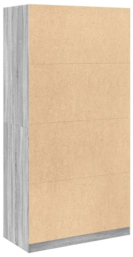 szürke sonoma színű szerelt fa ruhásszekrény 100 x 50 x 200 cm