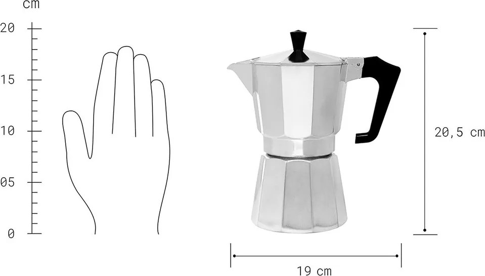ESPERTO kávéfőző 6 személyes 20cm