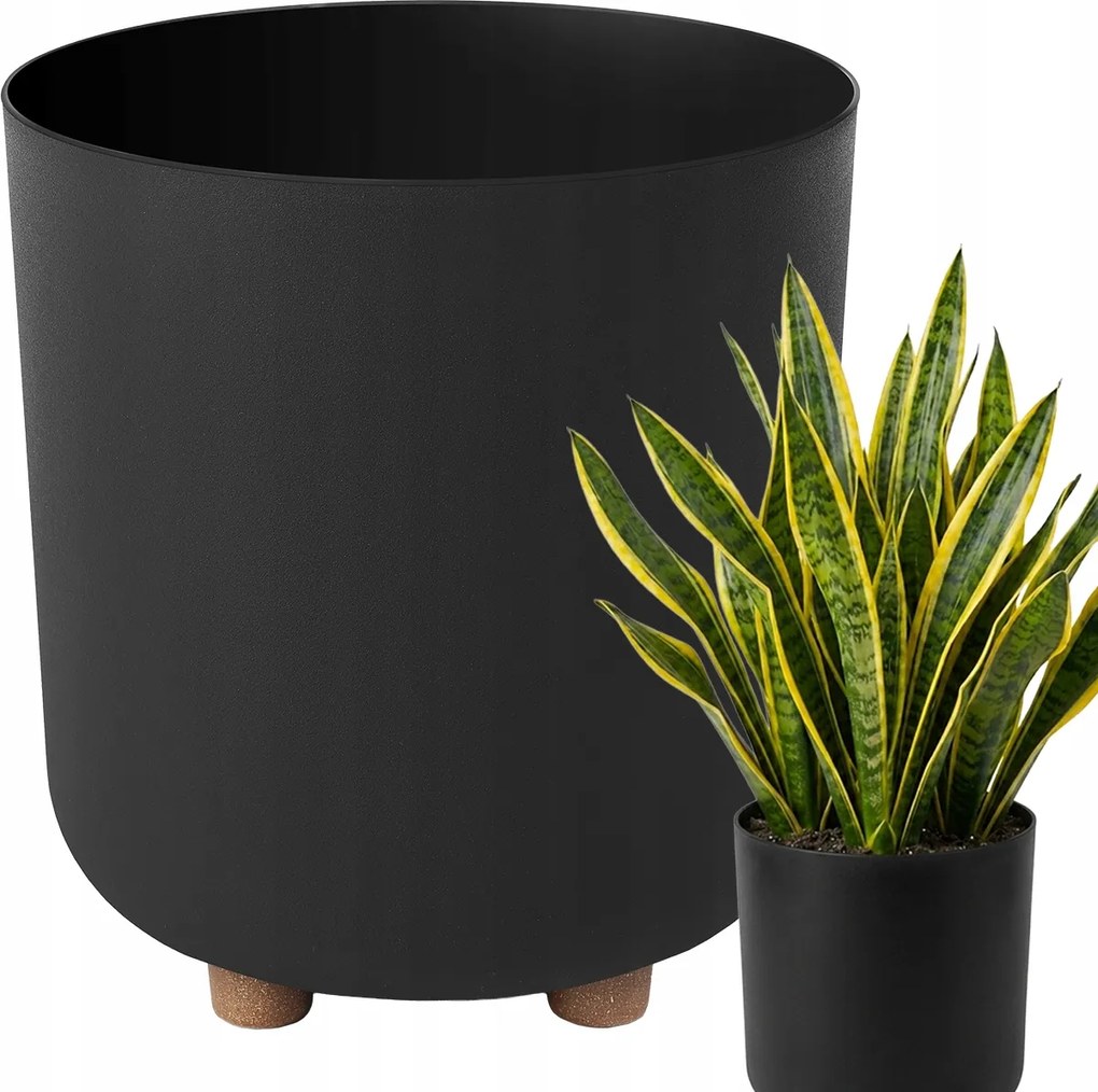 Virágtartó Álló Kerti Virágtartó Lábakkal Virágágyás Erkély Henger 27,5x24cm