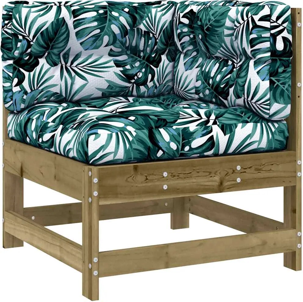 vidaXL impregnált fenyőfa sarokkanapé párnákkal