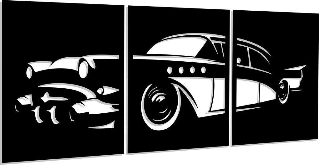 Áttört Nagy Falikép Autó Klasszikus 150CM