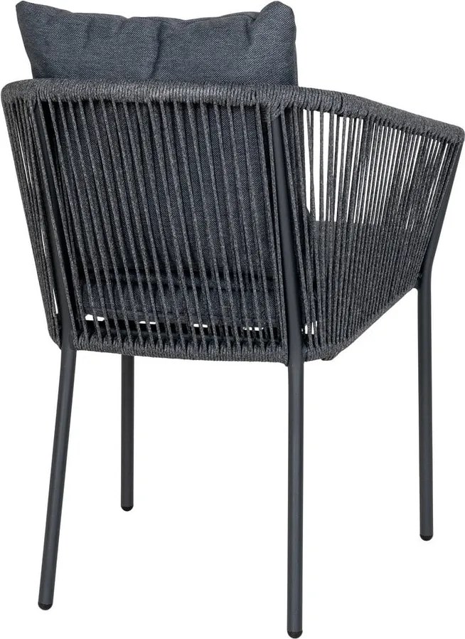 Sötétszürke fém-párnázott kerti szék Salerno – House Nordic
