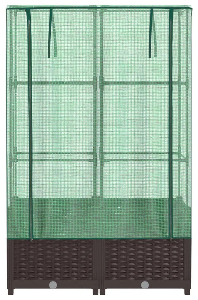 rattan megjelenésű magaságyás melegháztakaróval 80x40x138 cm