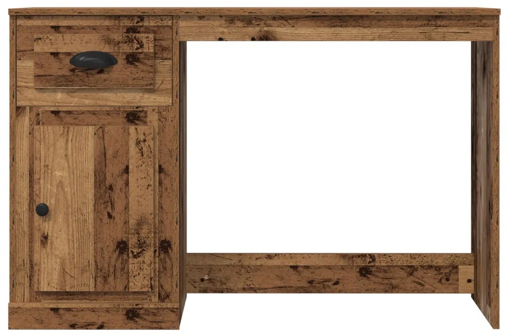 Íróasztal tárolóval Régi fa 50x115x75 cm Mérnöki fa
