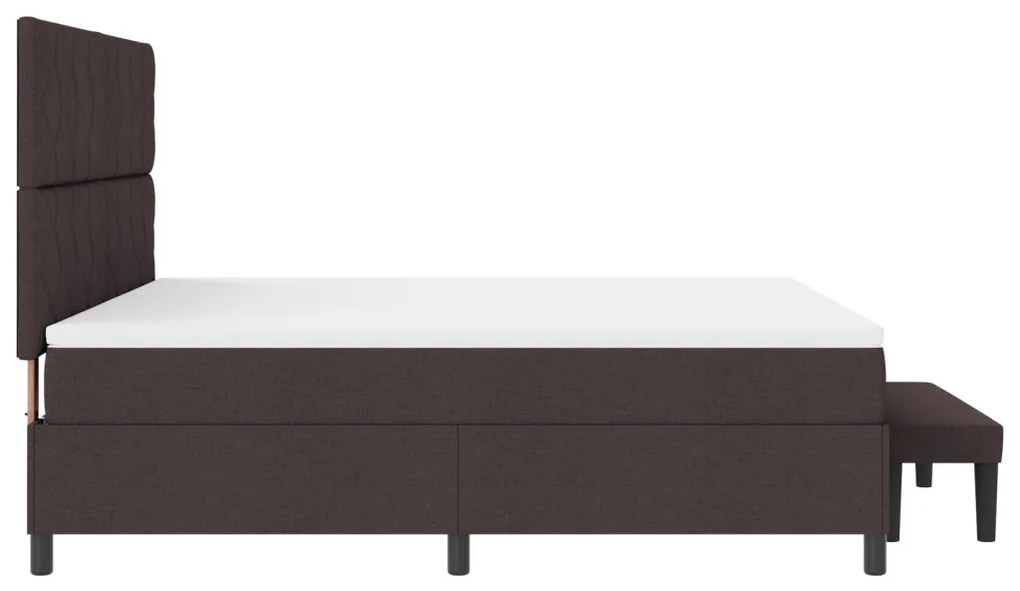 vidaXL Box Spring ágy matraccal és paddal sötétbarna 180x200 cm szövet