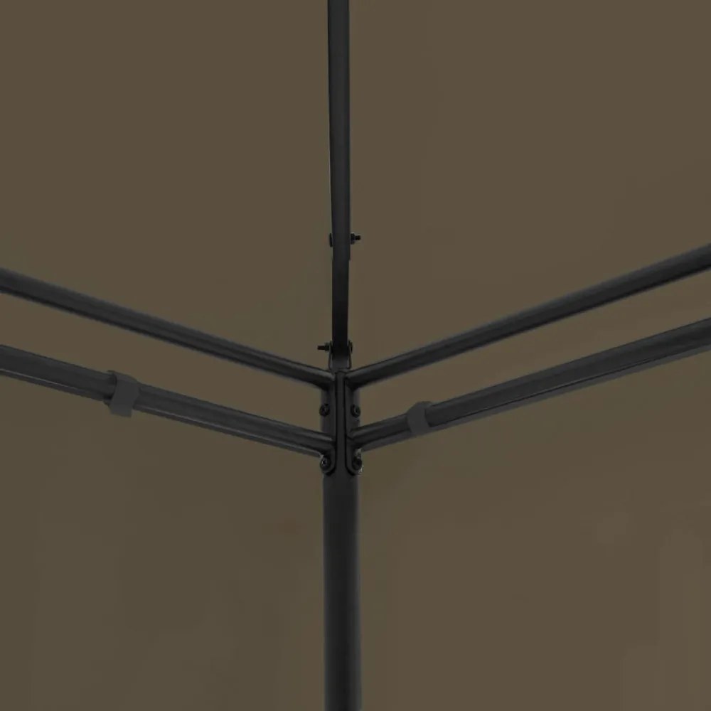 tópszínű pavilon függönyökkel 600 x 298 x 270 cm 180 g/m²