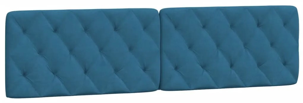 kék bársony fejtámla párna 200 cm