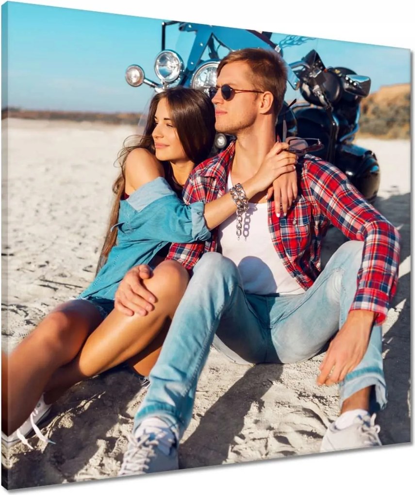 Vászonkép 60x60 Romantikus motoros kirándulás