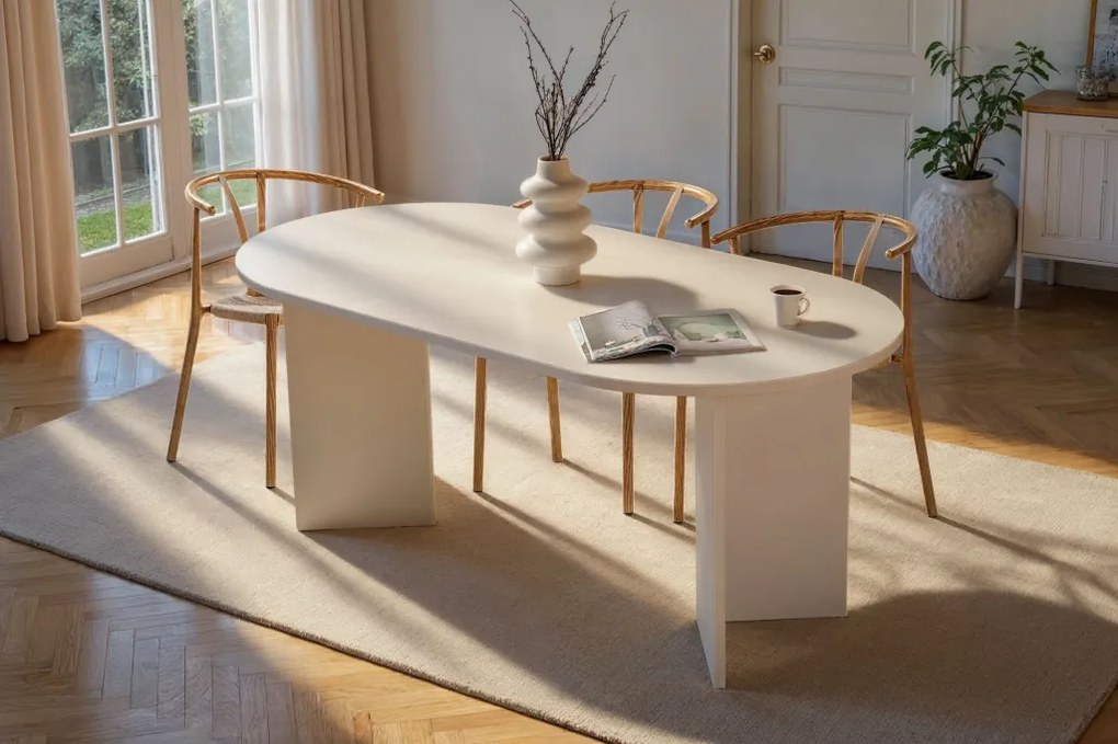 Sablin - fehér fahatású étkezőasztal