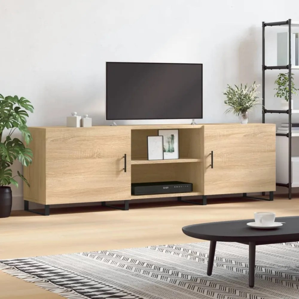 sonoma tölgyszínű szerelt fa TV-szekrény 150x30x50 cm