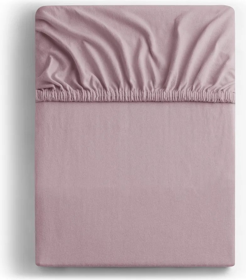 Törtrózsaszín gumis jersey lepedő 90x200 cm Amber – Restilo