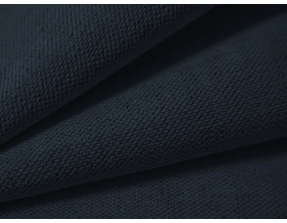 Sötétkék kárpitozott ágyneműtartós franciaágy ágyráccsal 160x200 cm Lupine – Micadoni