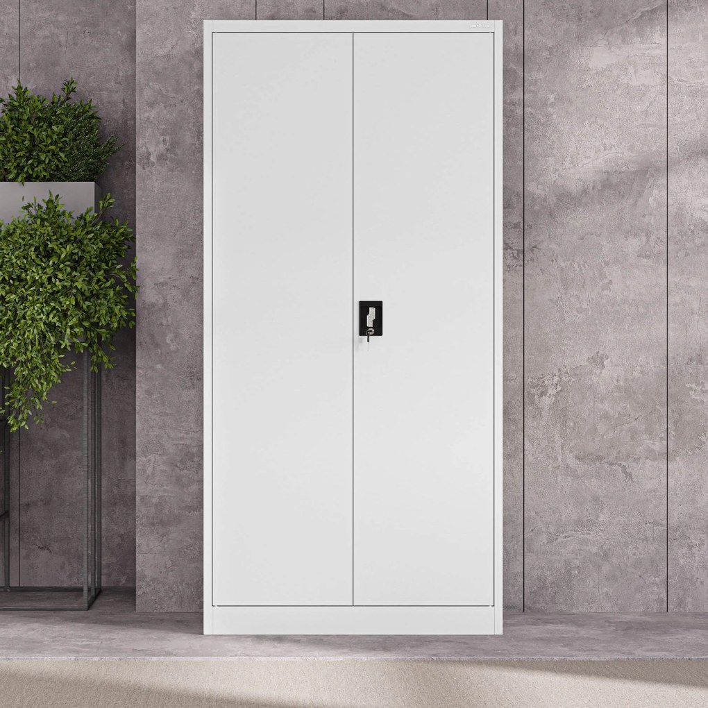 Fém iratszekrény JAN, 900 x 1850 x 400 mm, fehér