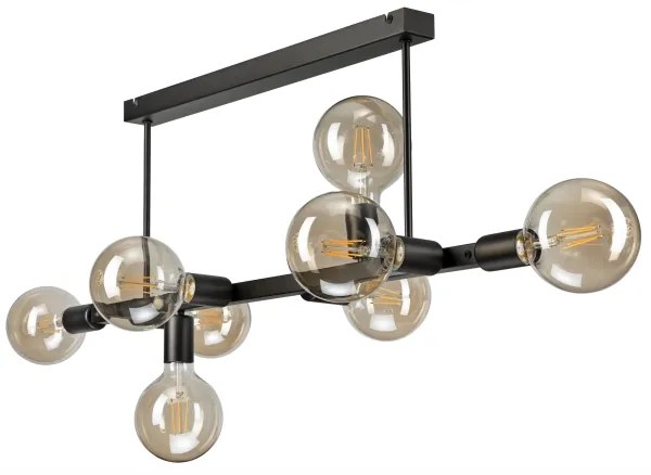 Csillár rúdon ASTRID 8xE27/60W/230V fekete