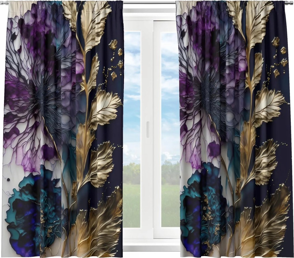 Kész Függöny Rövid Béka Szalag 140X160 Függöny Konyha Virágok 177