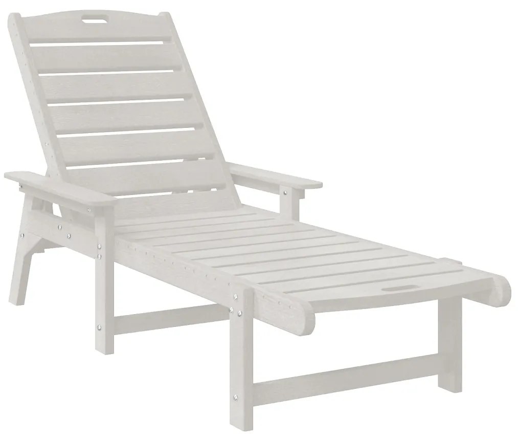 Napozóágy Fehér 53x162x98.5 cm HDPE