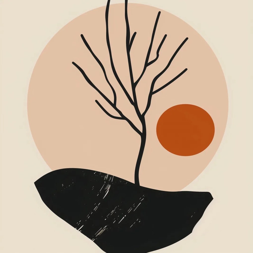 Poszter 90x90cm Meztelen fa