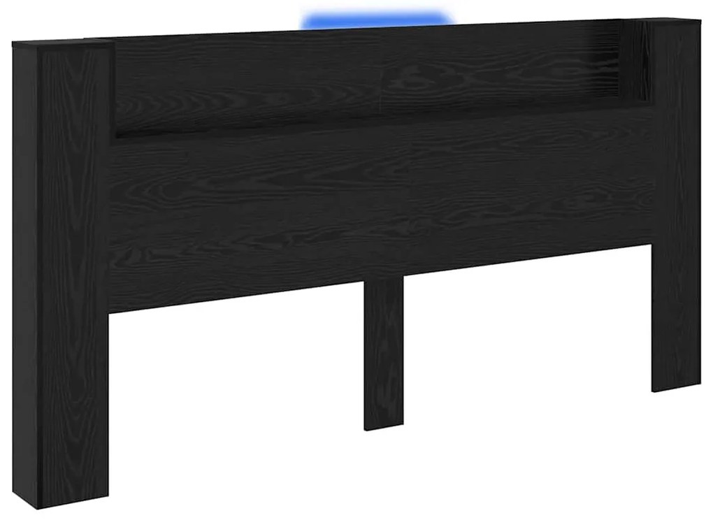 Fejtámla polcokkal Fekete tölgy 200 x 15 x 103,5 cm Faanyag