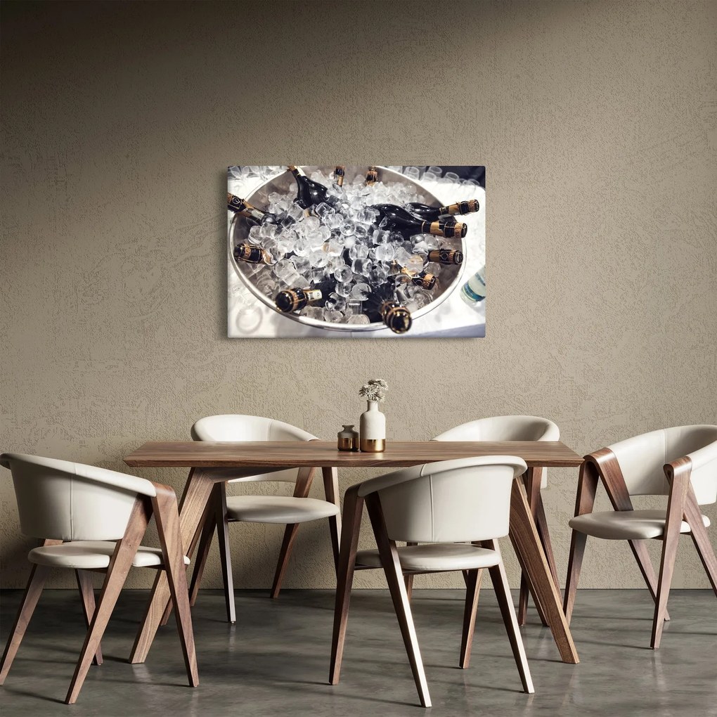Kép - pezsgő a jégben (90x60 cm)