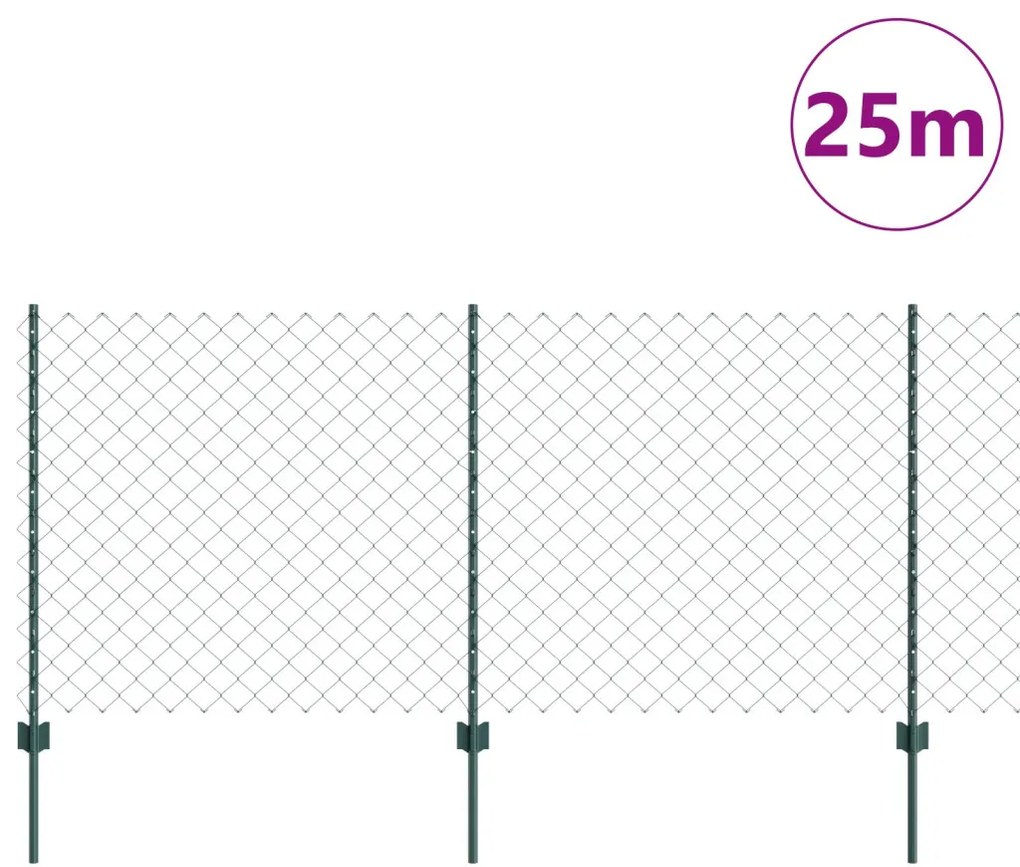 Kerti Kerítés Készlet 2 db Zöld Horganyzott Acél Standard