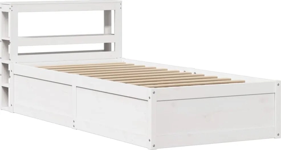 vidaXL fehér tömör fenyőfa ágykeret fejtámlával 75 x 190 cm