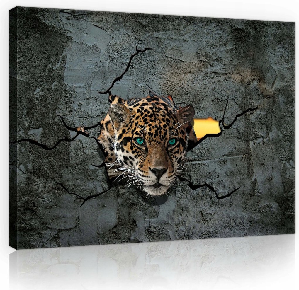 Vászonkép 70x50 Pillantás a falon Jaguar High-Tech vizuális elem