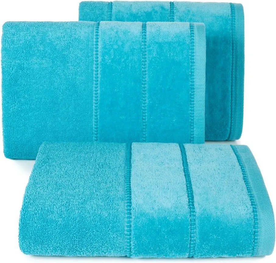 Mari törölköző 70x140 türkiz világos velúr borral