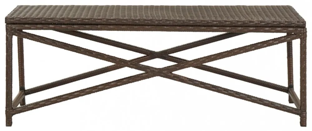 barna polyrattan kerti pad 120 cm