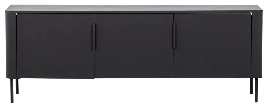 Matt fekete borovi fenyő TV-állvány 154x56x44 cm Gunnar – WOOOD