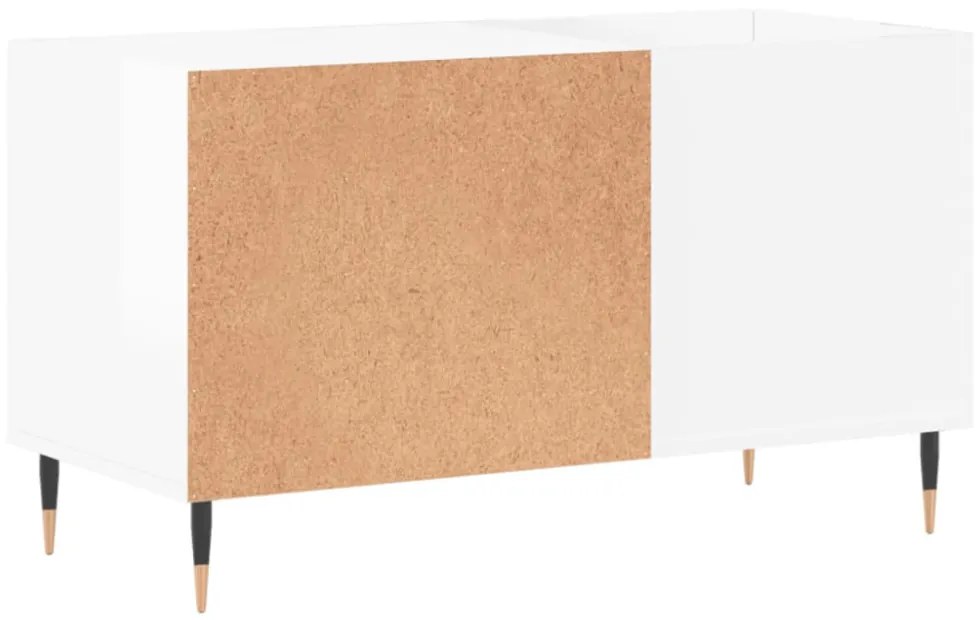 magasfényű fehér szerelt fa hanglemezszekrény 85x38x48 cm