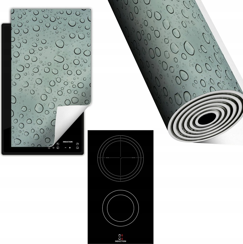 Indukciós Védőszőnyeg Konyhapult 30x52 szürke cseppek