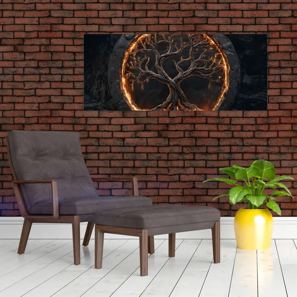 Kép – Életfa lávában I. (120x50 cm)