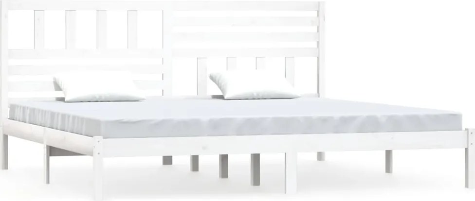 vidaXL fehér tömör fenyőfa ágy matrac nélkül 180 x 200 cm