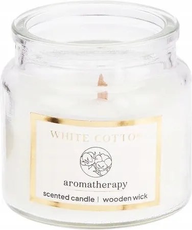 Illatgyertyák üvegben fa kanóccal 6x6 cm 2 db-os szett